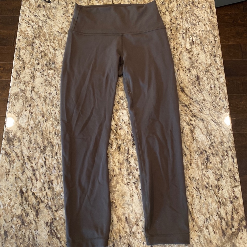 Army green lululemon  leggings wonder  train fairly new in good condition